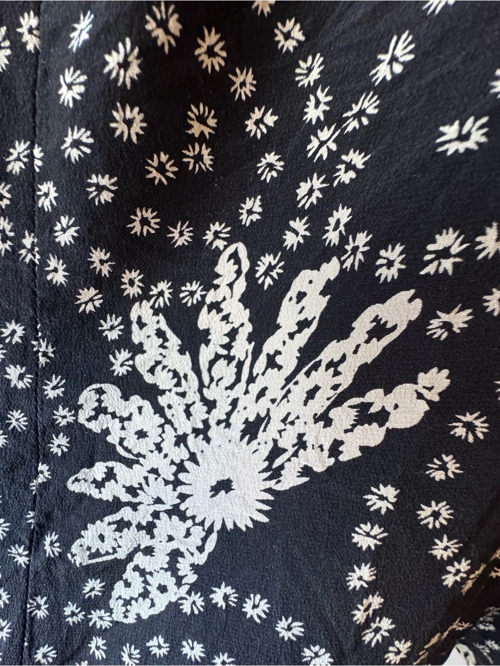 Ann Taylor LOFT 100% Silk Floral Midi Skirt Size 10 Black Ivory Boho - Picture 6 of 6